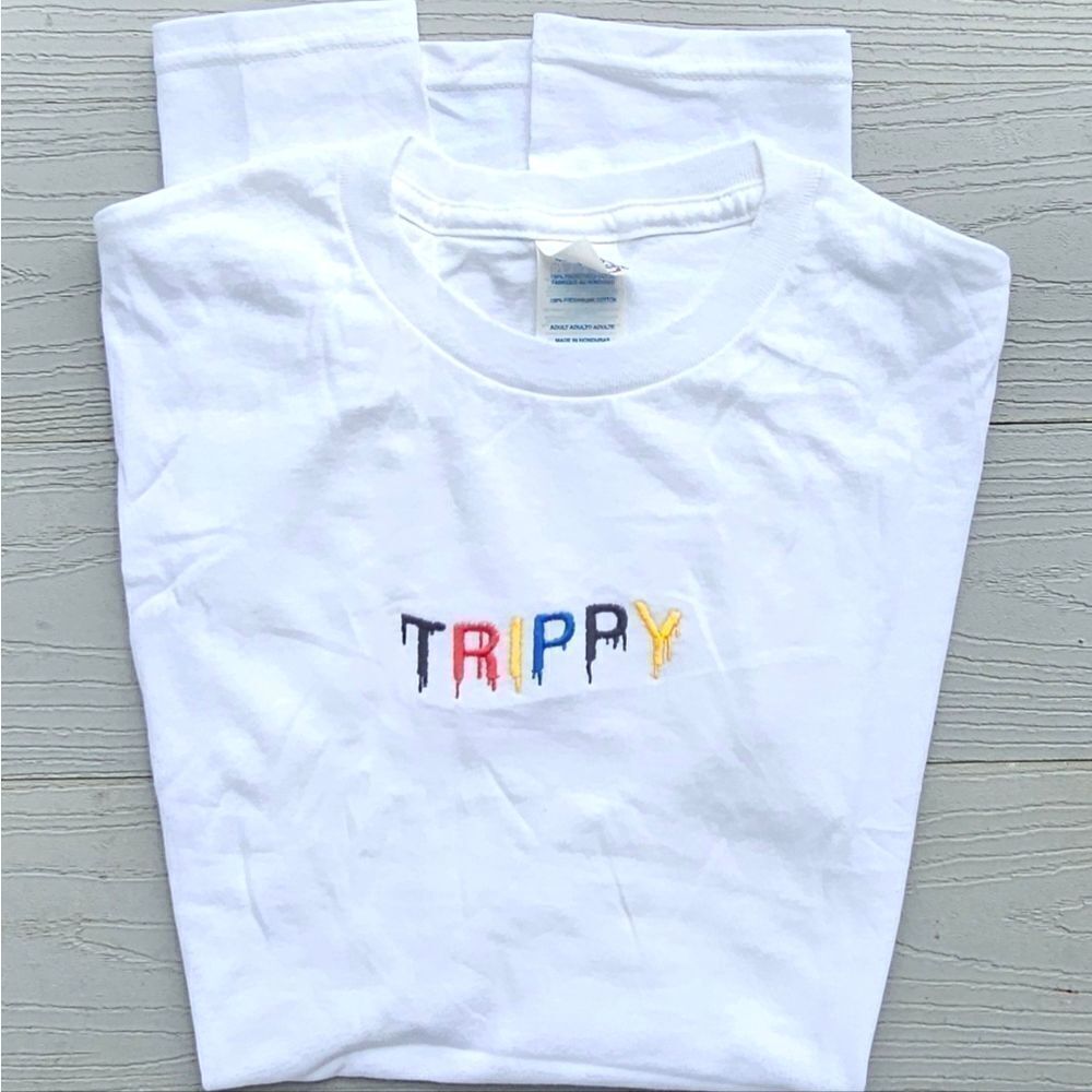 TRIPPY unisex embroidered cotton tshirt small